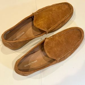 Donald Pliner cognac suede leather slip on loafer size 12
